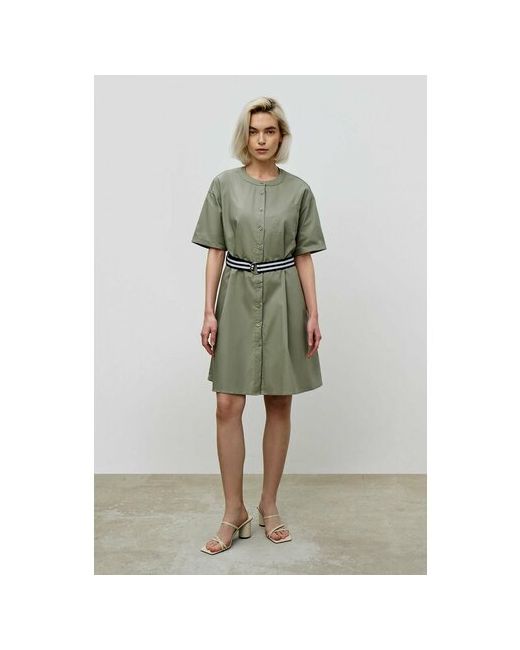 Baon Платье-рубашка повседневное прилегающее до колена карманы размер 42