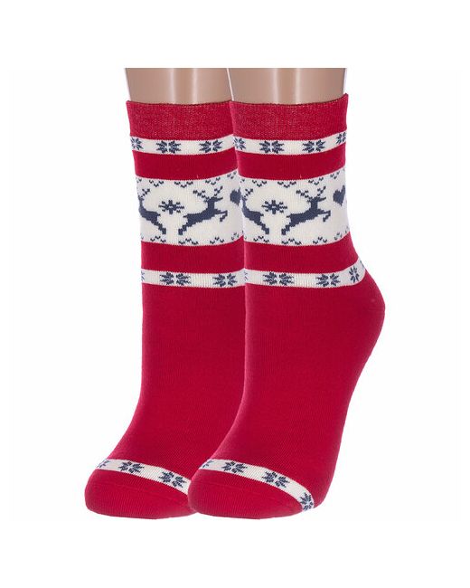 Красная Ветка носки средние махровые на Новый год утепленные размер 23-25