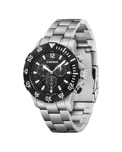Wenger Наручные часы Швейцарские наручные 01.0643.117 с хронографом серебряный