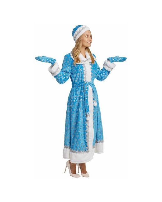 Пуговка Взрослый костюм Снегурочки в голубом Pug-30