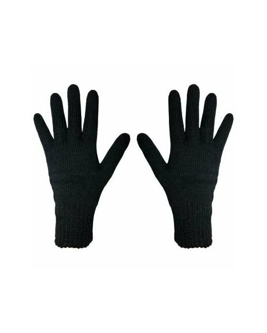 нет Зимние перчатки для военнослужащих полушерстяные двойной вязки черные размер 18
