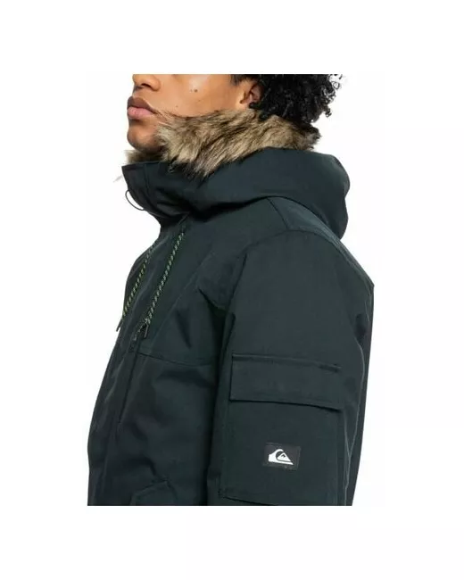 Quiksilver куртка зимняя силуэт прямой подкладка съемная внутренний карман капюшон карманы манжеты размер