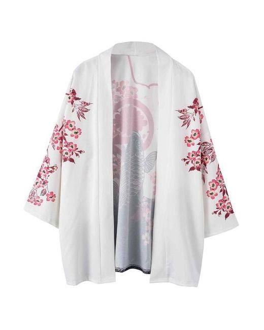 Vlasov Карнавальные костюмы кардиган шелковый оверсайз кимоно накидка хаори аниме японский стиль Размер 165-170