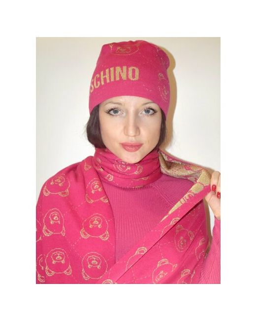 Moschino Шапка бини демисезон/зима размер Б/р розовый