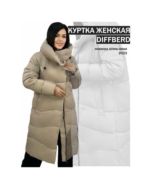 Diffberd куртка зимняя силуэт прямой капюшон карманы размер 42