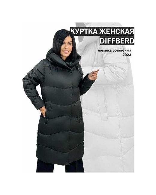 Diffberd куртка зимняя силуэт прямой капюшон карманы размер 42