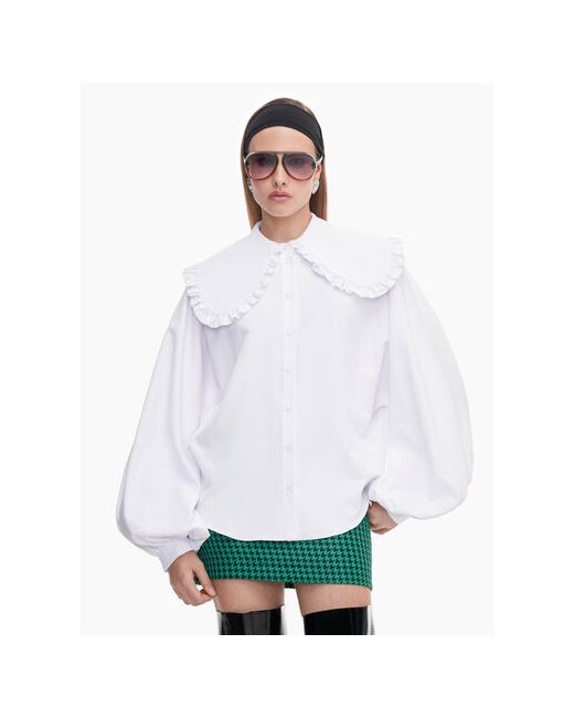 Toptop Studio Блуза классический стиль длинный рукав однотонная размер