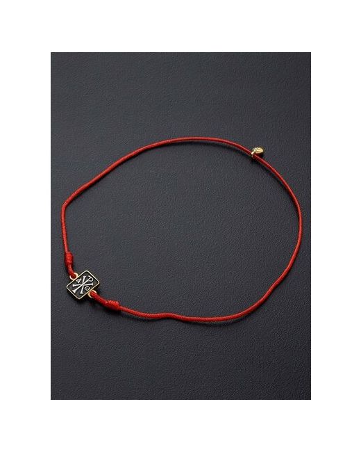 Ангельская925 Красная нить браслет на руку с серебряной подвеской Хризма 500345klred