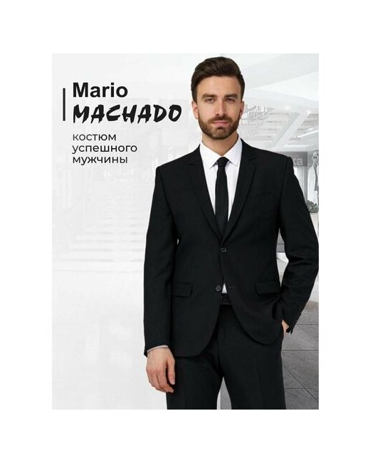 Mario Machado Костюм пиджак и брюки повседневный стиль прилегающий силуэт двубортный подкладка карманы размер 100/188
