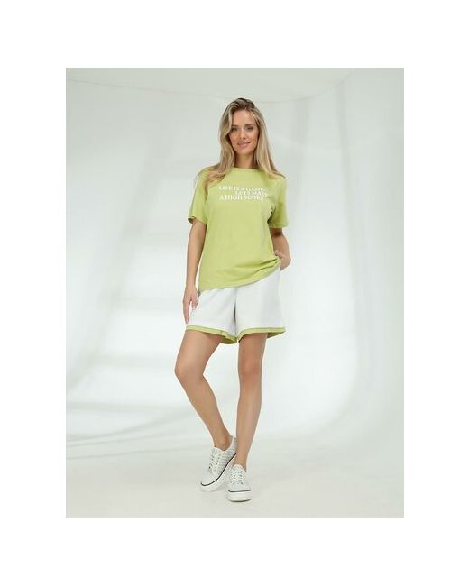 Vitacci Костюм футболка и шорты спортивный стиль свободный силуэт размер 46/48 зеленый