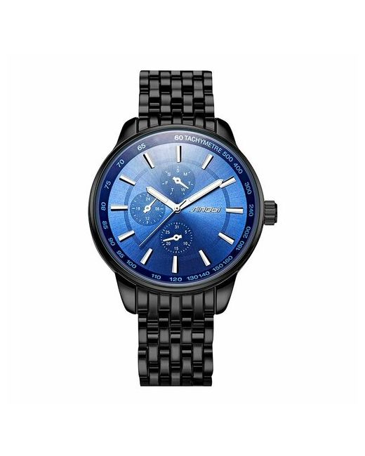 Sinobi Наручные часы Часы наручные с люминофором на стрелках кварцевые 35 мм черный синий