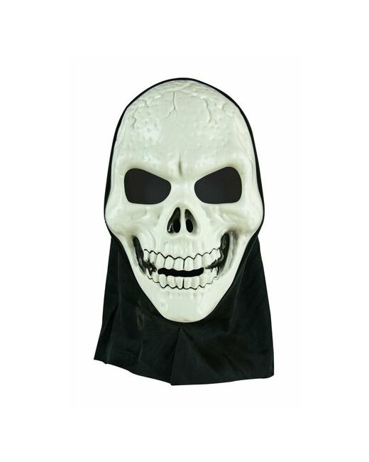 Смехторг Карнавальная маска Череп с черной накидкой светящаяся в темноте
