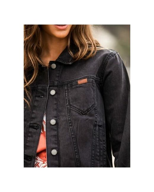Roxy Джинсовая куртка демисезонная средней длины силуэт прямой капюшон подкладка карманы без капюшона манжеты размер
