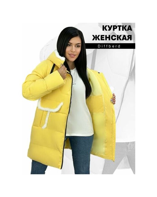 Diffberd куртка зимняя средней длины силуэт прямой карманы размер 52