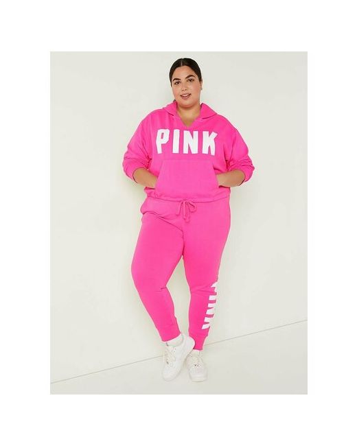 Victoria’s Secret Pink Худи силуэт свободный укороченное утепленное капюшон карманы размер