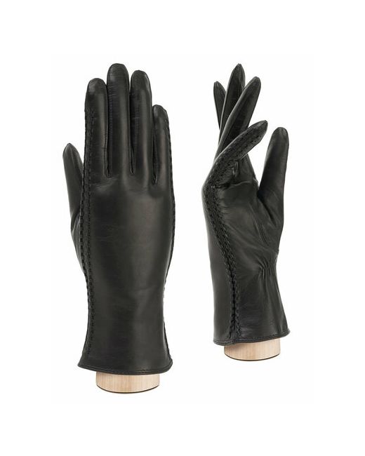 Eleganzza Перчатки зимние натуральная кожа подкладка размер 7.5 черный