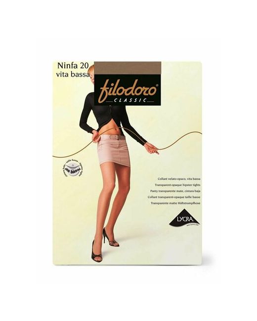 Filodoro Колготки Classic Ninfa Vita Basa 20 den с ластовицей заниженная талия матовые без шортиков размер