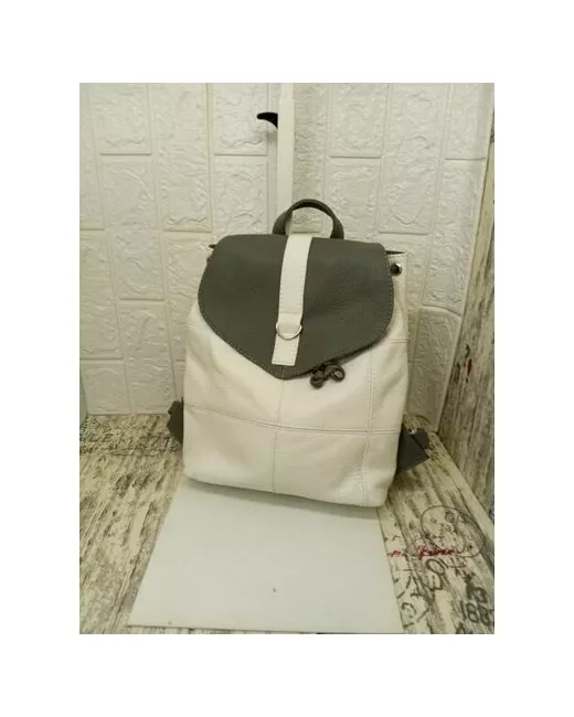 Elena leather bag Рюкзак торба внутренний карман белый