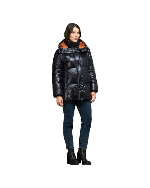 Mfin куртка зимняя средней длины силуэт прямой манжеты капюшон утепленная размер 4050RU