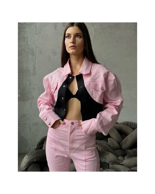 Drop Shop Show куртка силуэт свободный размер черный розовый