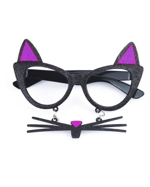 Веселый праздник Карнавальные очки Кошка с усами украшение для праздника