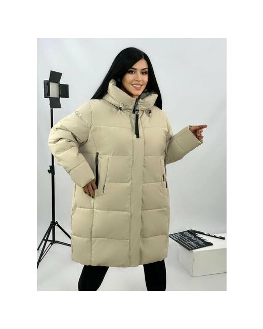 Diffberd куртка зимняя средней длины силуэт прямой капюшон карманы размер 60