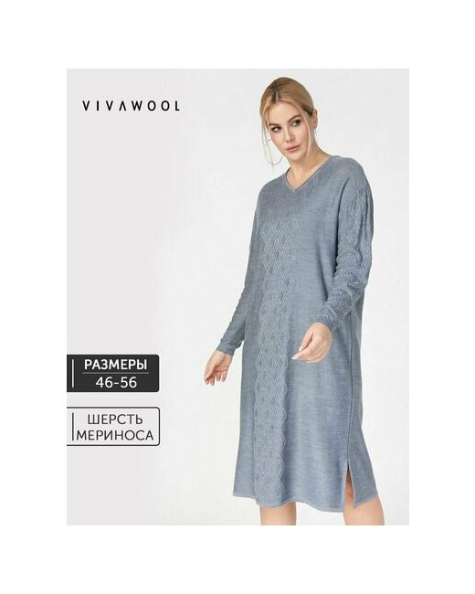 Vivawool Платье повседневное свободный силуэт размер 50/52