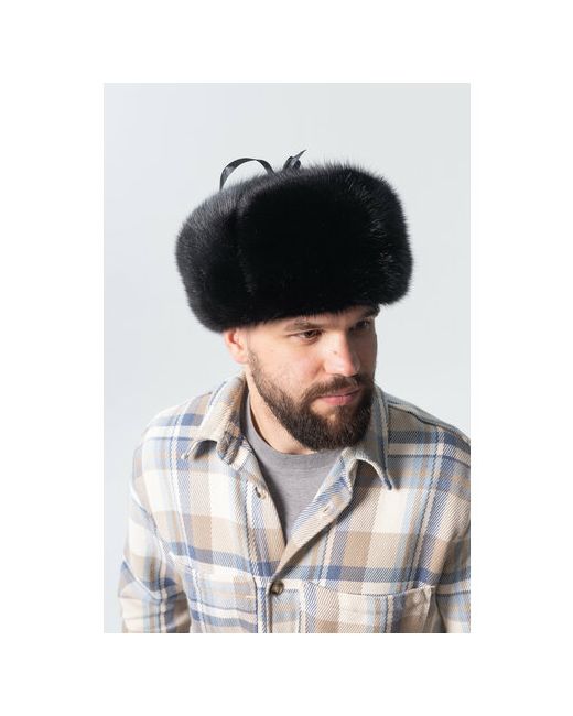 Ярмарка шапок Шапка ушанка зимняя подкладка утепленная размер 58 черный