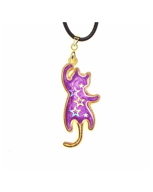 Синичкина шкатулка Кулон/подвеска Кошка со звездами ручной работы из ювелирной эпоксидной смолы