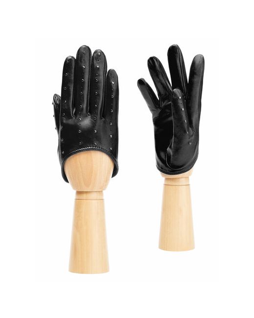 Eleganzza Перчатки демисезонные натуральная кожа водительские размер 7.5 черный