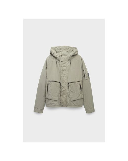 C.P. Company куртка flatt nylon hooded jacket зимняя силуэт свободный карманы капюшон утепленная размер 48