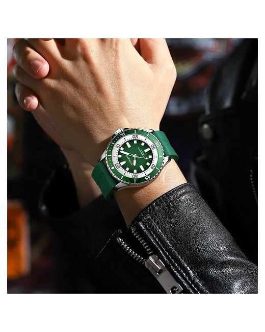 Curren Наручные часы Часы наручные на силиконовом ремешке зеленый