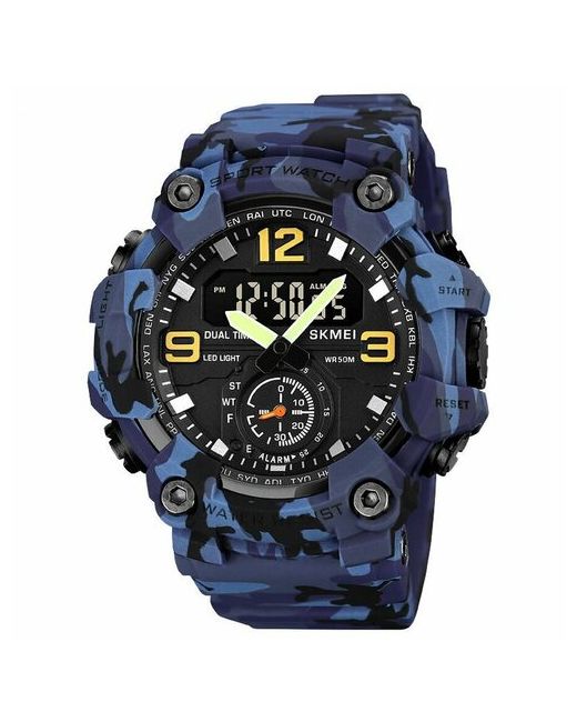 Skmei Наручные часы Тактические военные наручные 1965 Синий Камуфляж синий черный