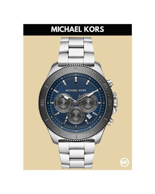 Michael Kors Наручные часы Часы наручные синий циферблат стальные серебряный