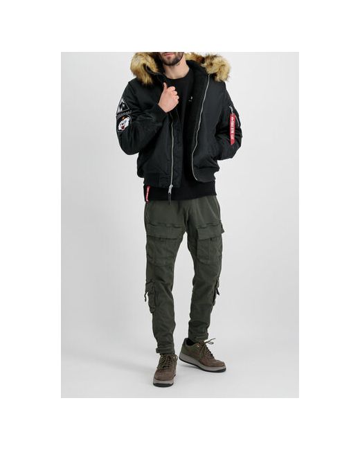 Alpha Industries куртка MA-1 Hooded Arctic демисезон/зима силуэт прямой капюшон карманы отделка мехом манжеты размер черный