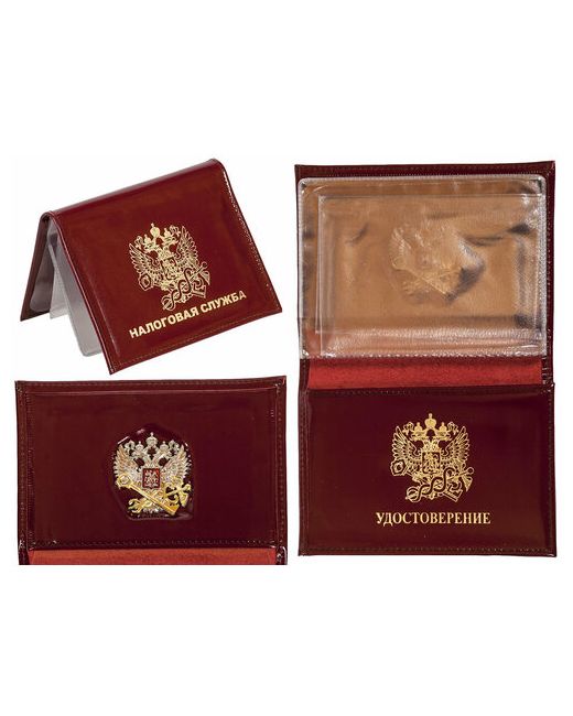 Kamukamu Обложка для удостоверения Портмоне-обложка удостоверений с жетоном Налоговая служба N9 750319 лакированная красный