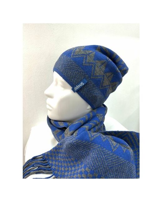 Snapp Комплект шапка шарф шерсть размер OneSize голубой