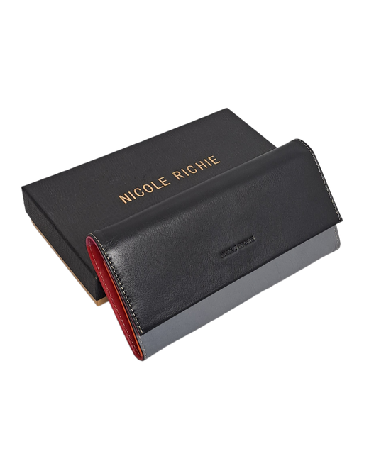 Nicole Richie Кошелек NR-5201 гладкая фактура на кнопках 3 отделения для банкнот карт и монет подарочная упаковка мультиколор