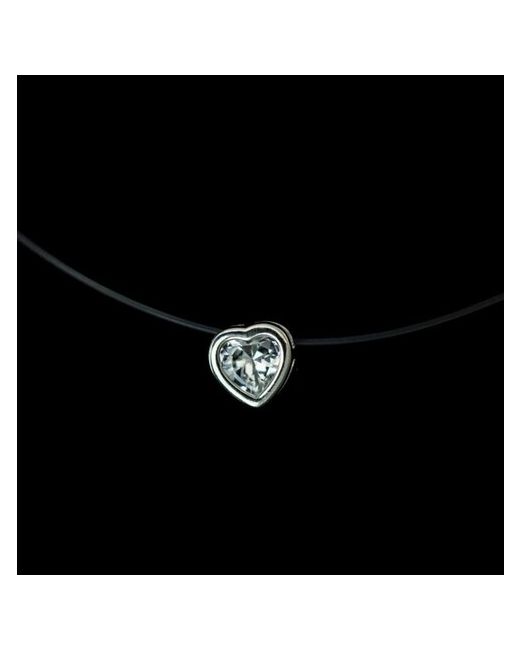 Reniva Чокер колье ожерелье на прозрачной леске с карабином сердцем подвеской невидимка