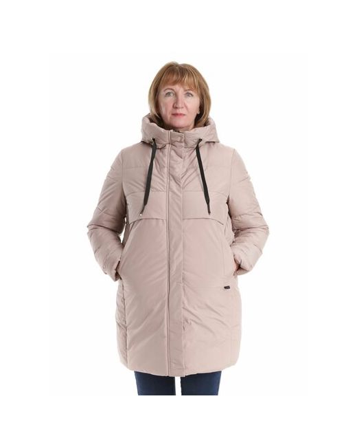 Belleb куртка зимняя средней длины для беременных карманы размер 52