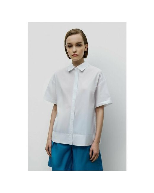 Baon Блуза повседневный стиль прямой силуэт короткий рукав манжеты без карманов однотонная размер 48