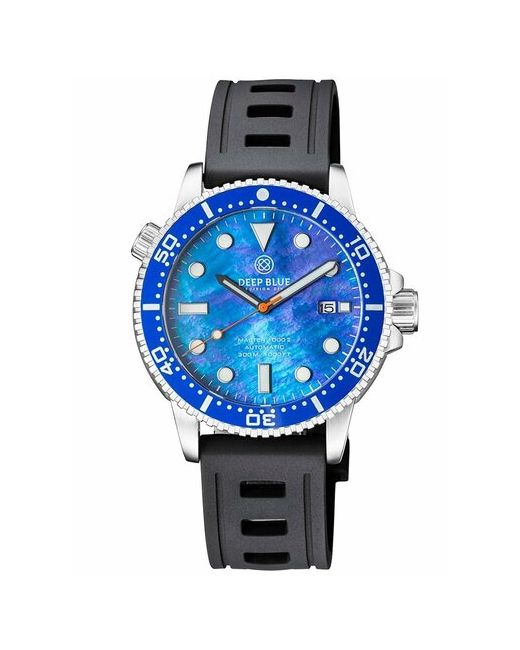 Deep Blue Наручные часы Мужские Дайверские Часы Master 1000 II 44мм Механика Перламутр Ремешок серебряный черный