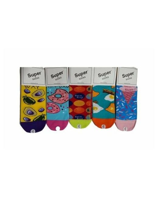 Super socks носки укороченные 5 пар размер 37-43 мультиколор