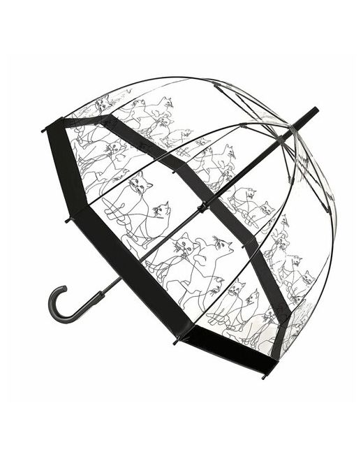 Fulton Зонт-трость механика купол 84 см. 8 спиц прозрачный для черный