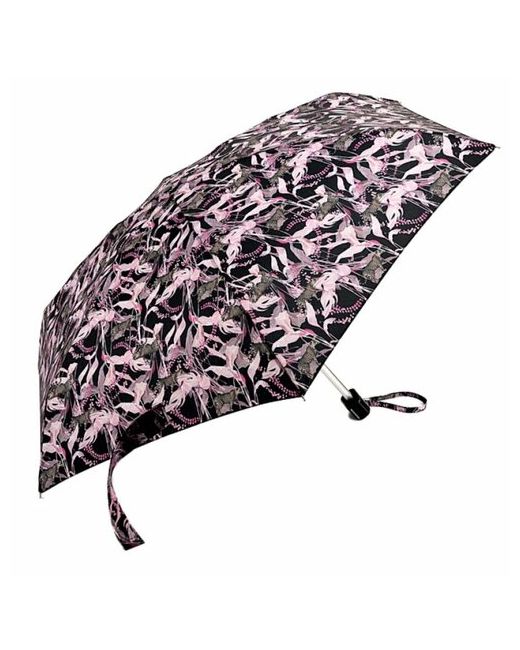 Fulton Мини-зонт механика 5 сложений купол 85 см. 6 спиц чехол в комплекте для черный розовый