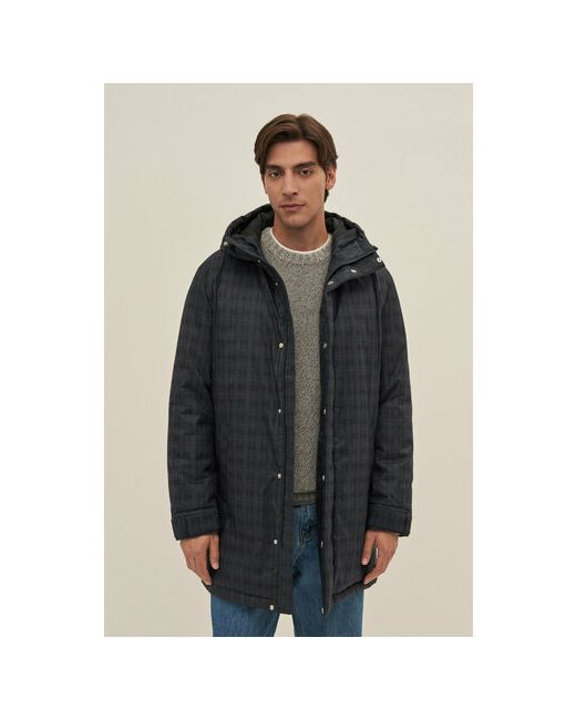 Finn Flare Пальто демисезонное силуэт прямой средней длины капюшон карманы размер