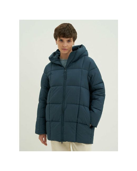 Finn Flare куртка зимняя средней длины силуэт свободный несъемный капюшон подкладка размер XL176-100-106