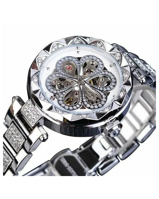 Forsining Наручные часы Модные лучший бренд алмазныеимитация наручные автоматические механические серебряный