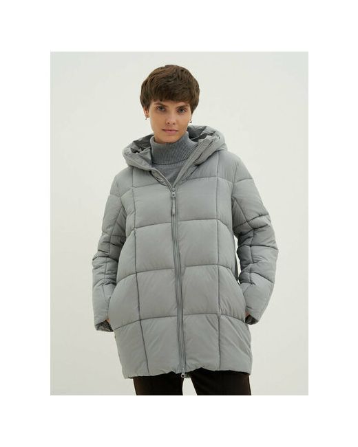 Finn Flare куртка зимняя средней длины силуэт свободный несъемный капюшон подкладка размер M170-92-98