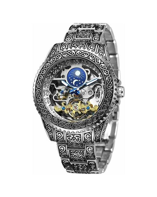 Forsining Наручные часы Watch Tourbillon Skeleton механические наручные роскошные винтажные с гравировкой серебряный